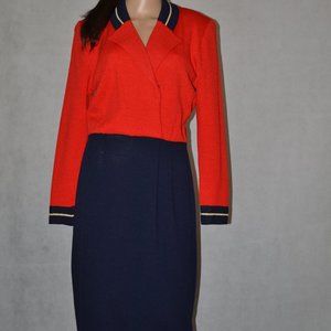 (FABULOUS ) ST. JOHN BY MARIE GRAY RED, WHITE & NAVY BLUE SIZE 8